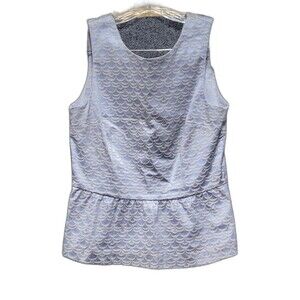 H&M Baby Blue Stretch Knit Peplum Top - Size 12